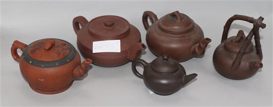 Five modern Xia Jing teapots